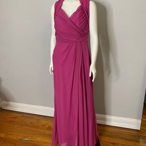 Formal evening gown | raspberry chiffon